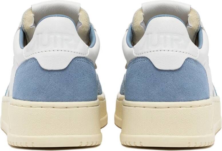 Autry Witte Leren Sneakers Vintage Stijl Blue Unisex