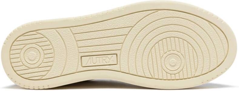 Autry Witte Leren Sneakers Vintage Stijl Blue Unisex