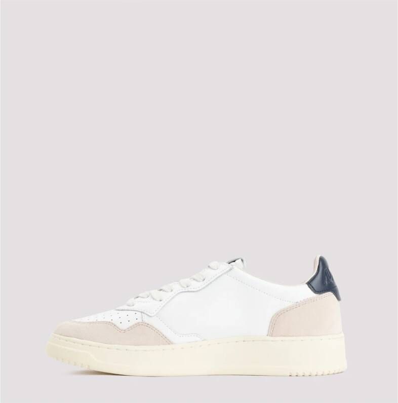 Autry Witte Leren Sneakers Vintage Stijl White Heren