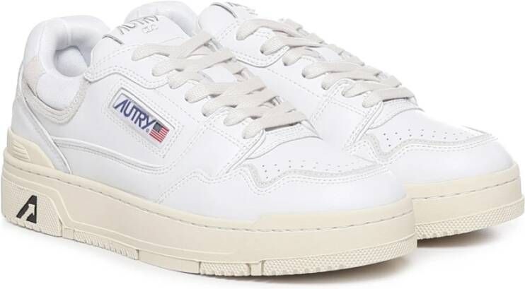 Autry Witte Leren Sneakers Wit Heren