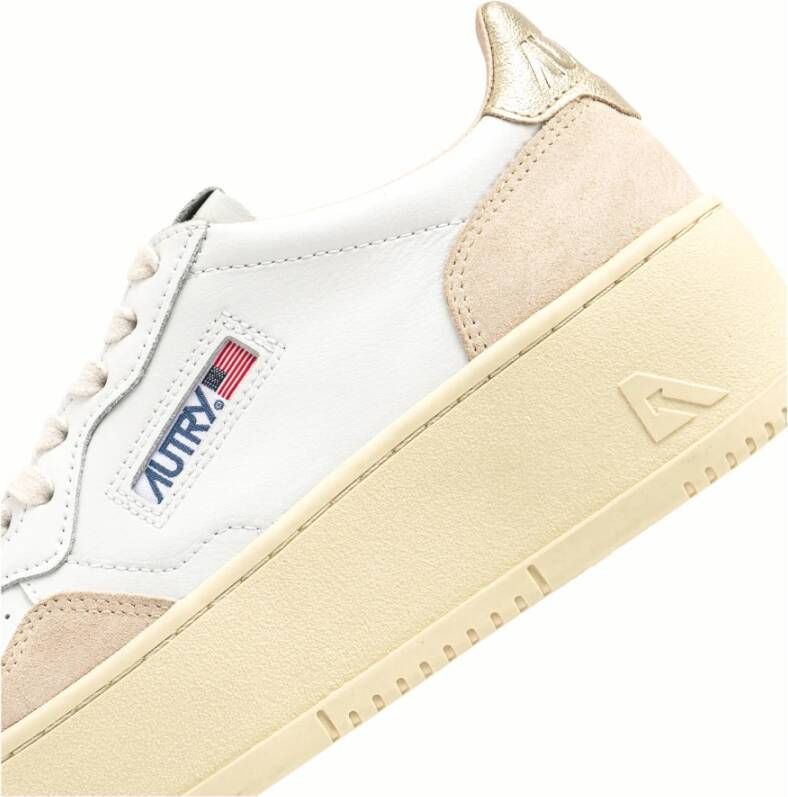 Autry Witte Leren Suède Platform Sneakers