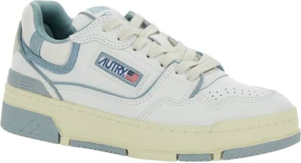 Autry Witte Logo Patch Sneakers Lederen Mix White Dames
