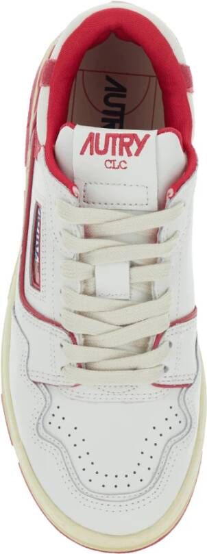 Autry Witte Logo Patch Sneakers Lederen Mix White Dames