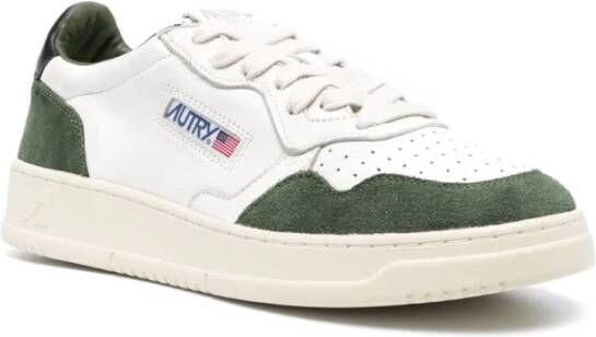 Autry Witte Medalist Sneakers met Groen Suède Multicolor Heren ...