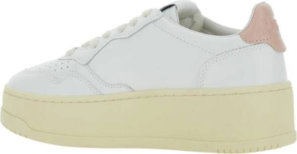 Autry Witte Platform Leren Sneakers Vrouw White Dames