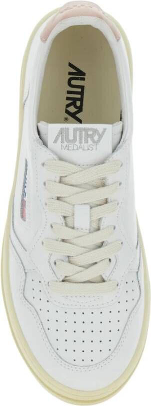 Autry Witte Platform Leren Sneakers Vrouw White Dames