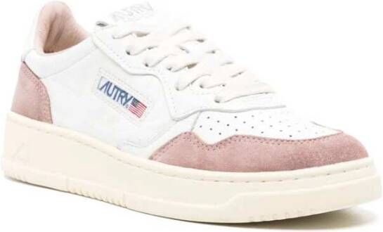 Autry Witte Roze Leren Sneakers Multicolor Dames