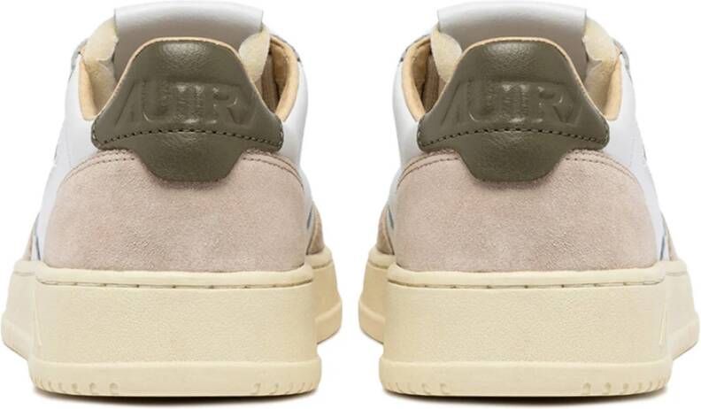 Autry Witte Sneakers Lage Silhouet Leer Suède