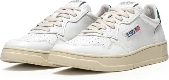 Autry Witte Sneakers met Groene Hiel White Dames