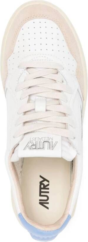 Autry Witte Sneakers met Suède en Leer
