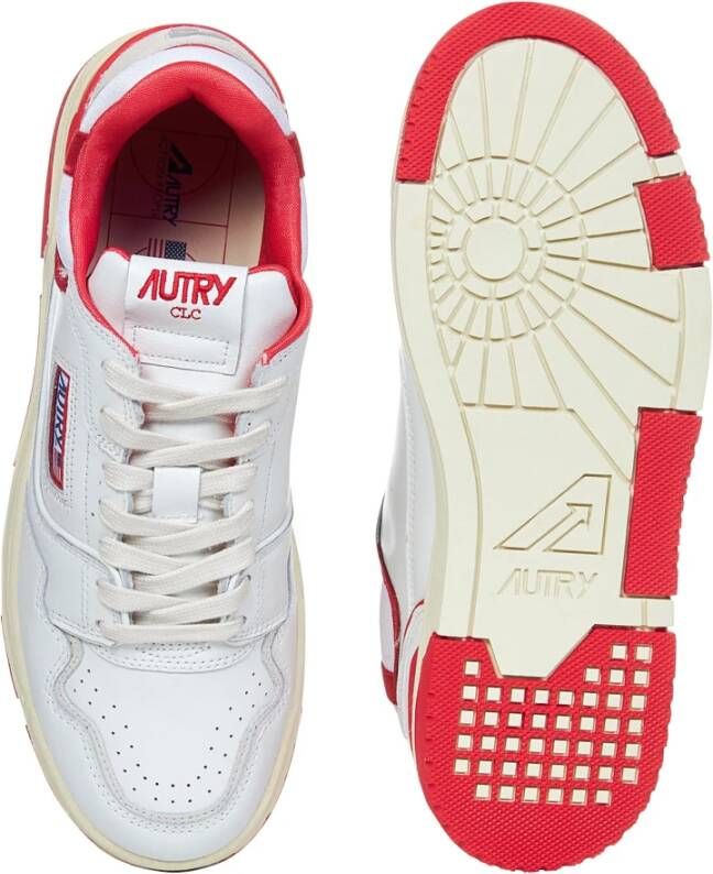 Autry Witte Sneakers met Vetersluiting en Geperforeerde Neus Wit Heren