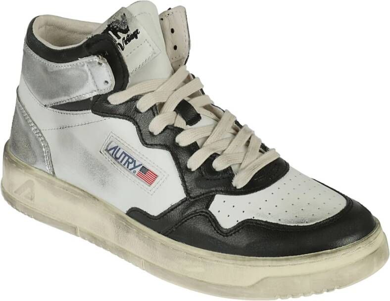 Autry Witte Zwarte Zilveren High-Top Sneakers White Heren