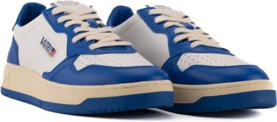 Autry Witte Blauwe Leren Lage Sneakers Multicolor Heren
