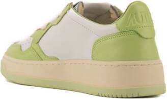 Autry Witte Groene Leren Sneakers voor Dames Green Dames