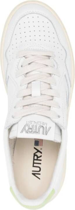 Autry Witte Groene Leren Sneakers White Dames