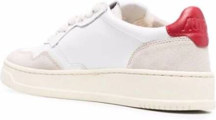 Autry Witte Rode Leren Sneakers White Dames