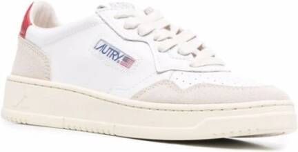 Autry Witte Rode Leren Sneakers White Dames