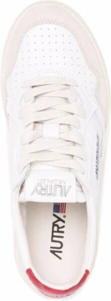 Autry Witte Rode Leren Sneakers White Dames