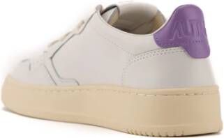 Autry Witte Leren Sneakers met Lila Accenten White Dames