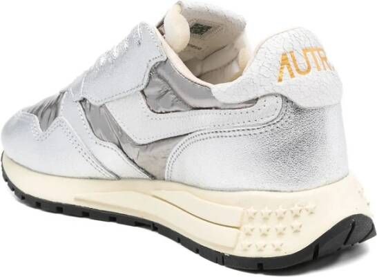 Autry Zilver Leren Lage Sneakers