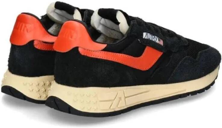 Autry Zwart en Oranje Leren Sneakers Black Heren