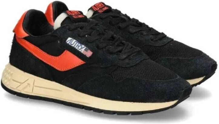 Autry Zwart en Oranje Leren Sneakers Black Heren