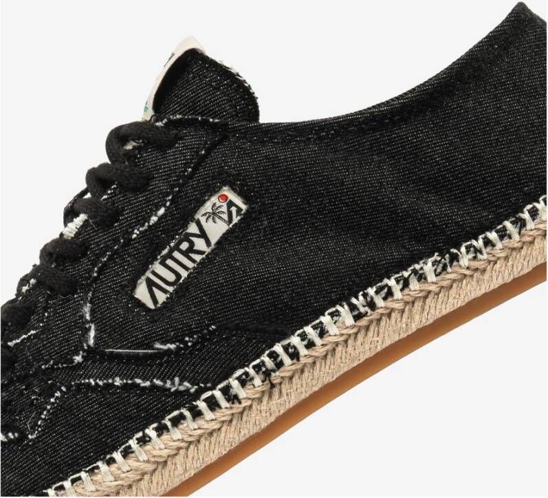 Autry Zwarte Katoenen Veterschoenen