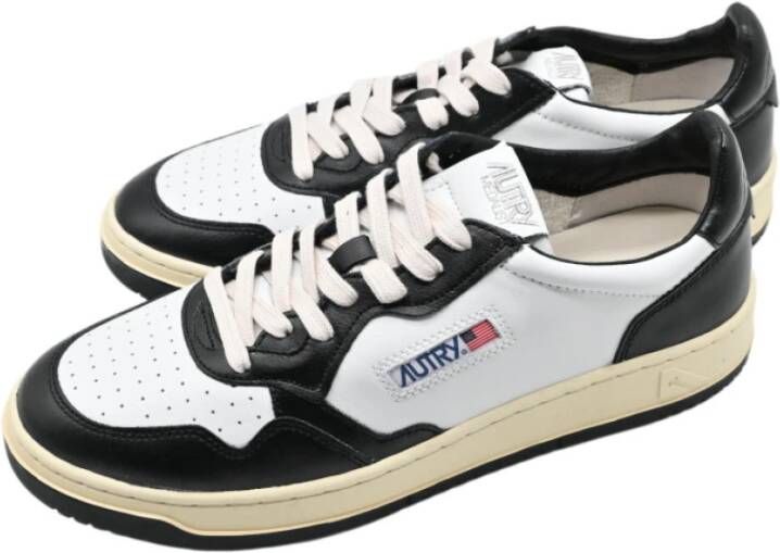 Autry Zwarte Leren Lage Sneakers Multicolor Heren