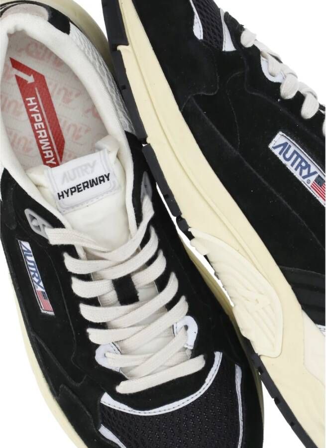 Autry Zwarte Leren Sneakers met Logodetail