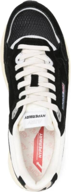 Autry Zwarte Sneakers met Frontvetersluiting