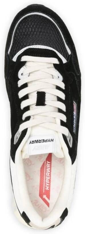 Autry Zwarte Sneakers met Geitenleren Bovenwerk