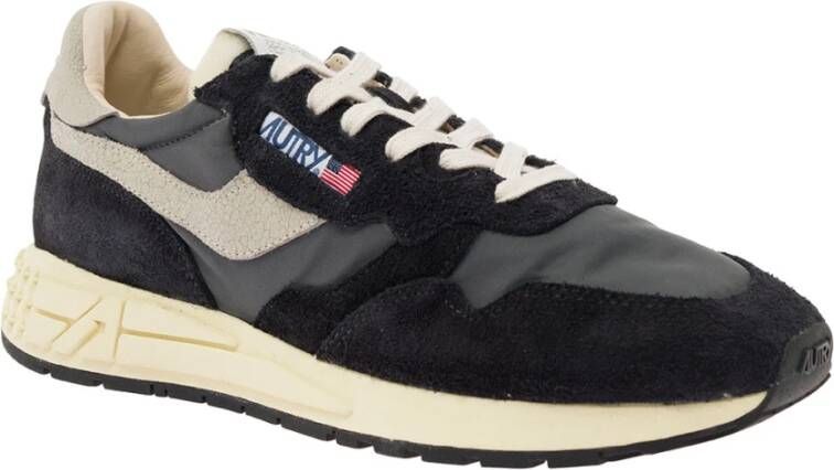 Autry Zwarte Suède Lage Sneakers met Logodetail Black Heren