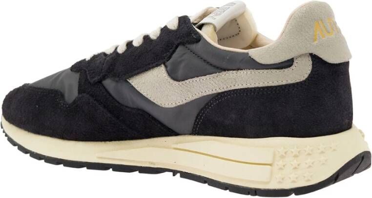 Autry Zwarte Suède Lage Sneakers met Logodetail Black Heren