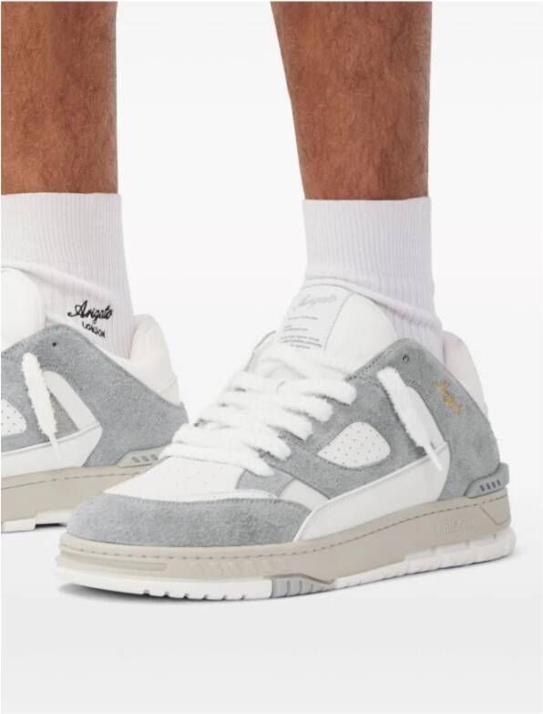 Axel Arigato Grijze & Witte Leren Panel Sneakers Gray Heren