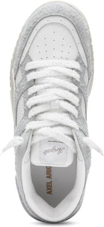 Axel Arigato Grijze Witte Leren Sneaker met Logo Print White Heren