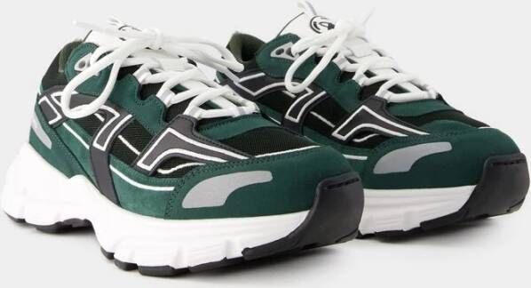 Axel Arigato Groen Zwarte Leren Trail Sneakers Green Heren