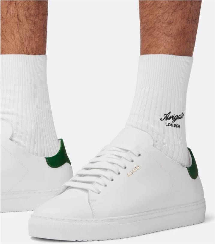 Axel Arigato Witte lage sneakers met groen leren hielstuk White Heren - Foto 7