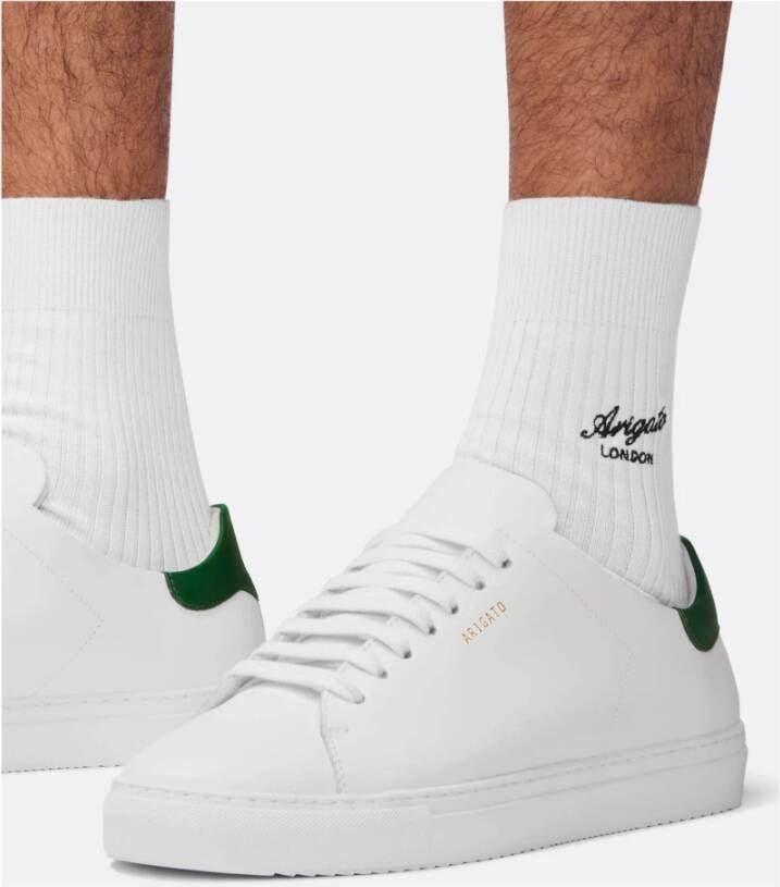 Axel Arigato Witte lage sneakers met groen leren hielstuk White Heren - Foto 7