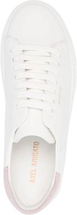 Axel Arigato Witte Roze Leren Sneakers met Logo Print en Decoratieve Stiksels White Dames