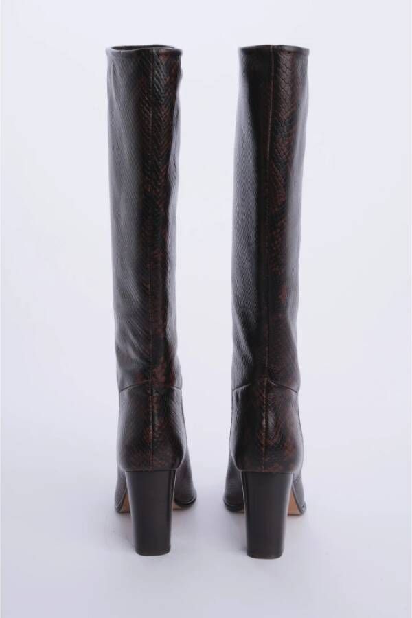 Ba&Sh Bruin Leren Slangenlaars Schoenen