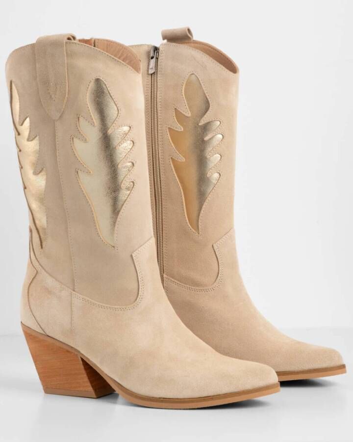 Babouche Cowboy Laarzen Beige Dames