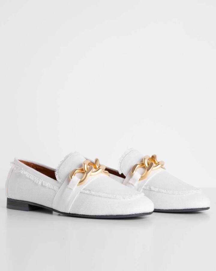 Babouche Loafers Dicht Model White Dames