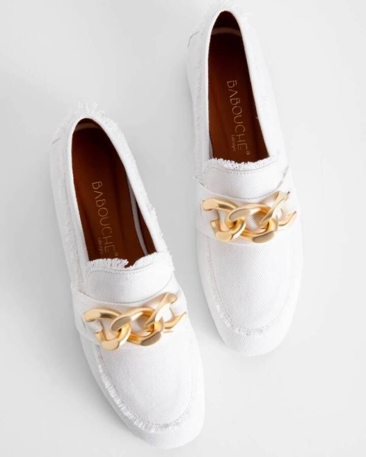 Babouche Loafers Dicht Model White Dames