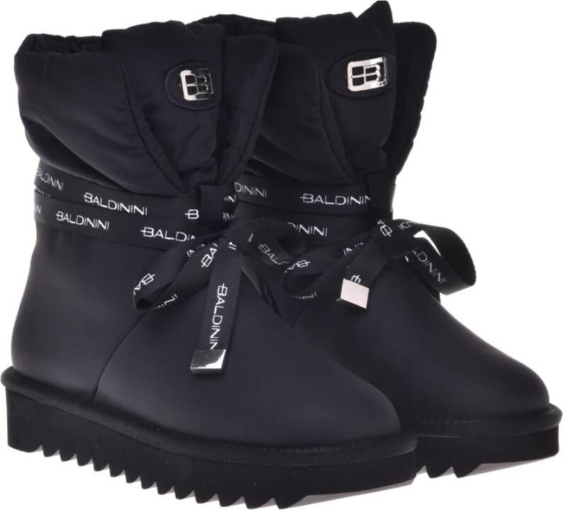 Baldinini Ankle boots in black nylon and leather Black Dames