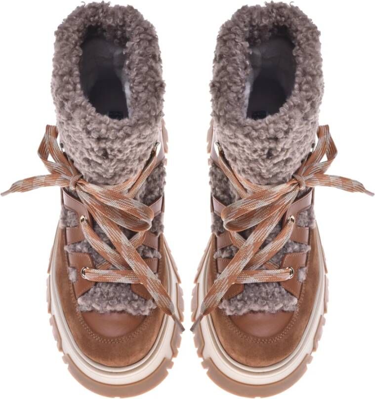 Baldinini Ankle boots in leather suede and eco-sheepskin Multicolor Dames