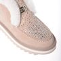 Baldinini Ankle boots in nude suede and sheepskin with rhinestones Pink Dames - Thumbnail 4