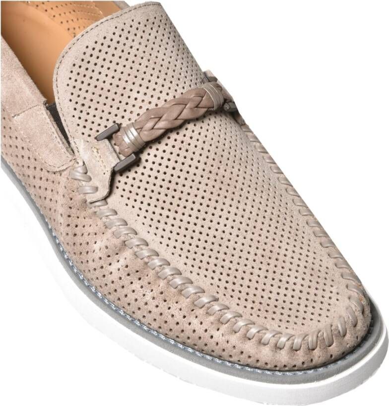 Baldinini Beige perforated suede loafer