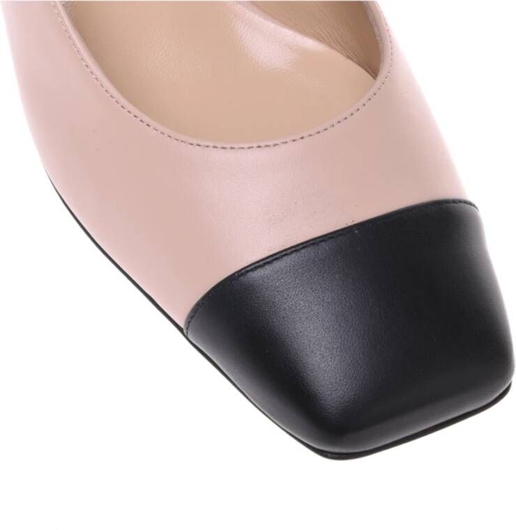 Baldinini Black and nude leather court shoe