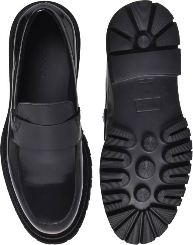 Baldinini Black brushed leather loafers