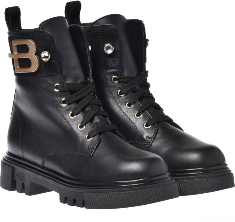 Baldinini Black calfskin ankle boots Zwart Dames